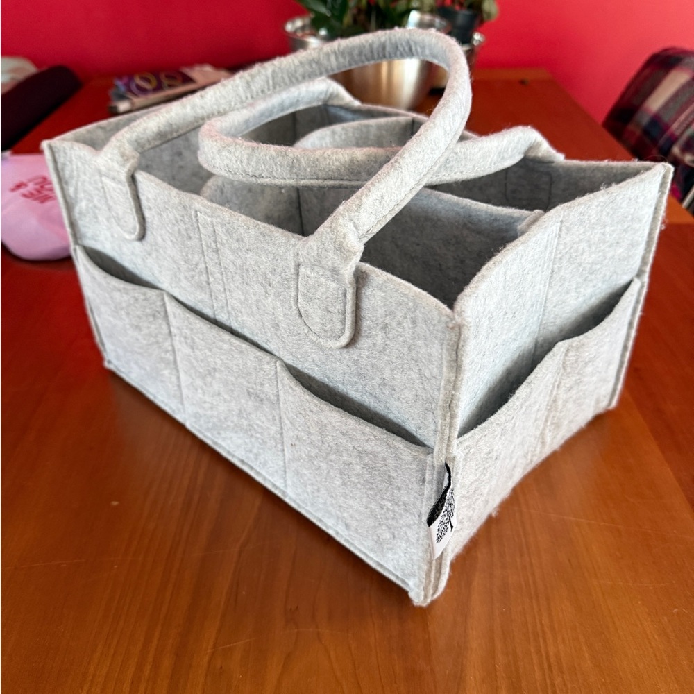 Parker Diaper Caddy - Gray Felt